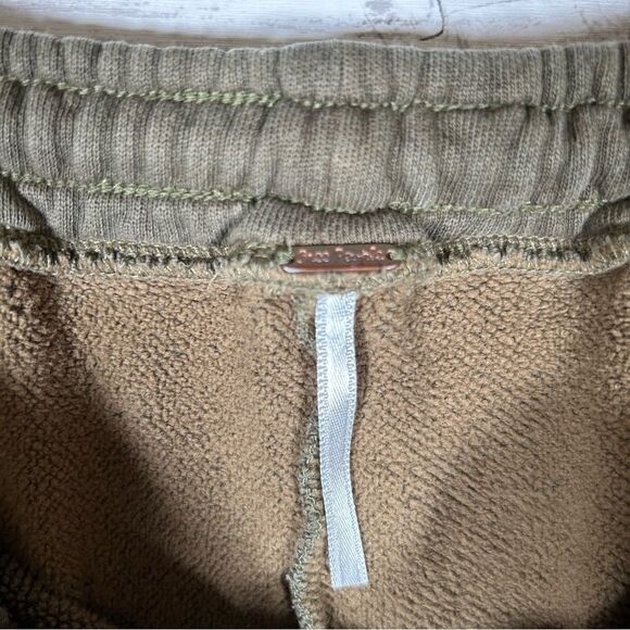 Free People High Elastic Pull Waist  Sweatpants Joggers Olive L - Picture 6 of 7